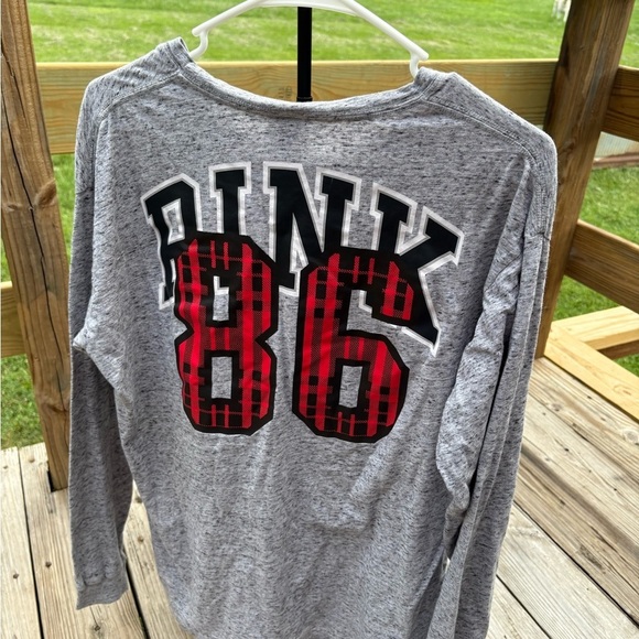 Gray PINKLong Sleeve Pocket Tee - Picture 4 of 4